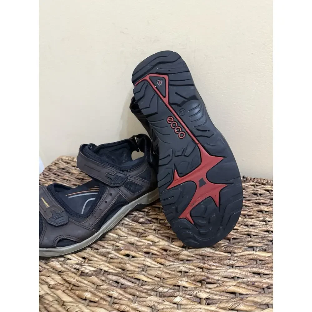 Ecco Offroad Yucatan Brown Leather Sport Hiking Outdoor Sandals Men’s Sz 10/10.5